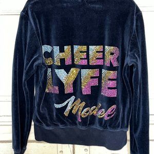 Cheer Lyfe Model Black Velour Zip-Up Hoodie